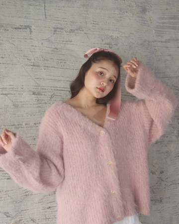 pointe mohair knit cardigan