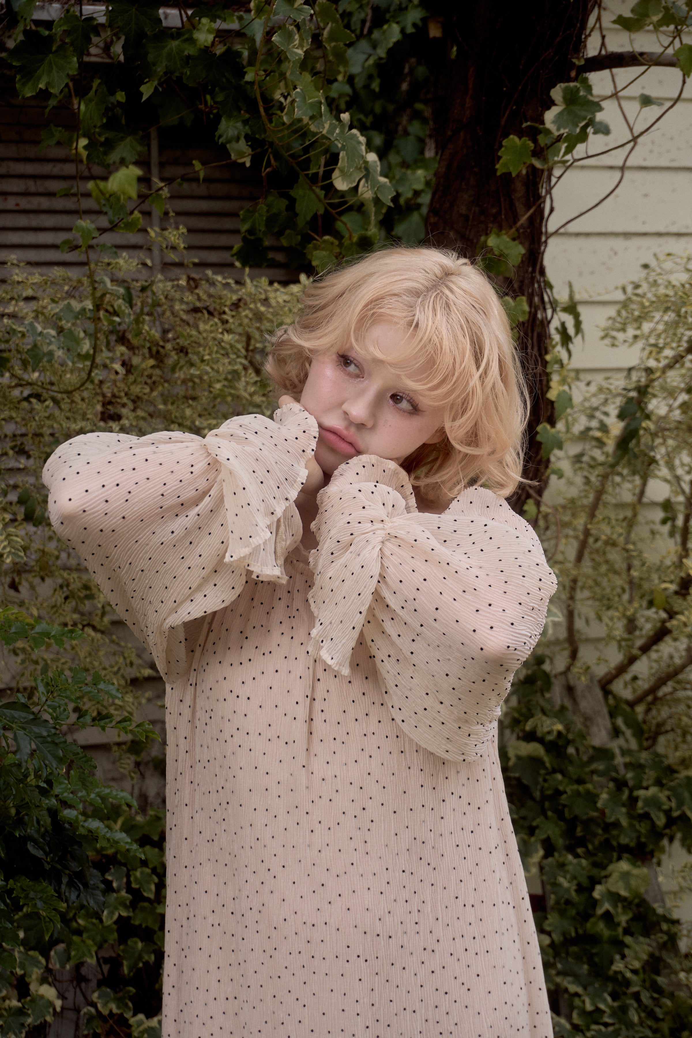 flare chiffon dot op – muguet