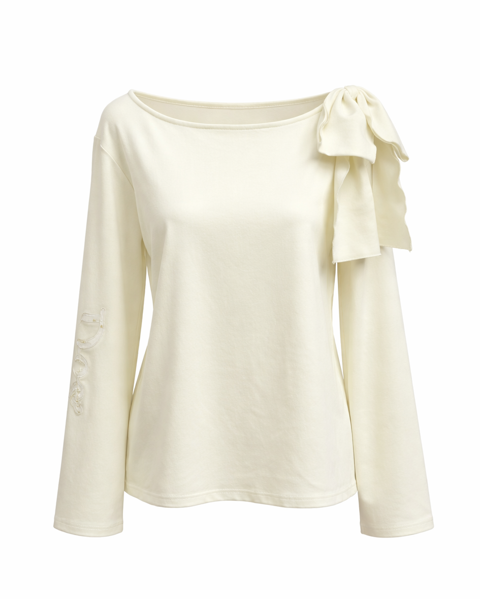 【PRE ORDER】boat neckline ribbon tee