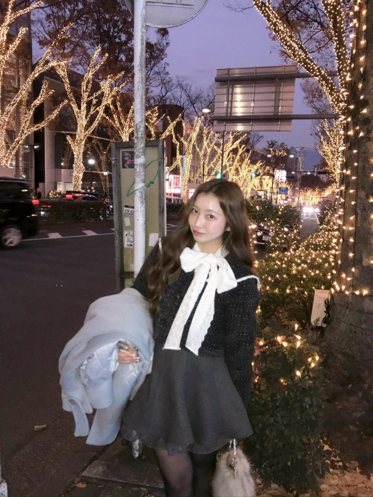 tweed frill sailor jacket