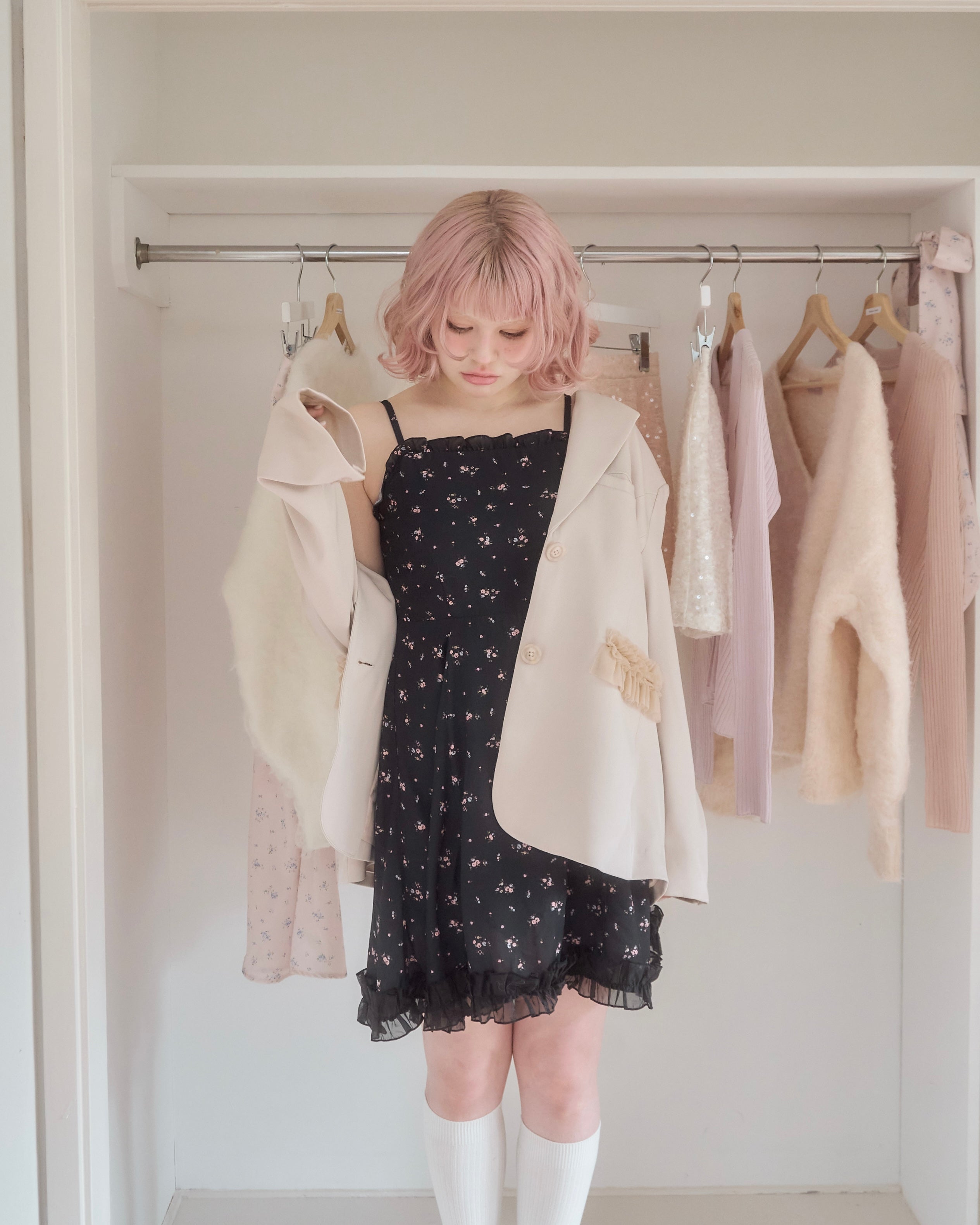 シモンズグランドセール chiffon flower mini op cami ワンピース