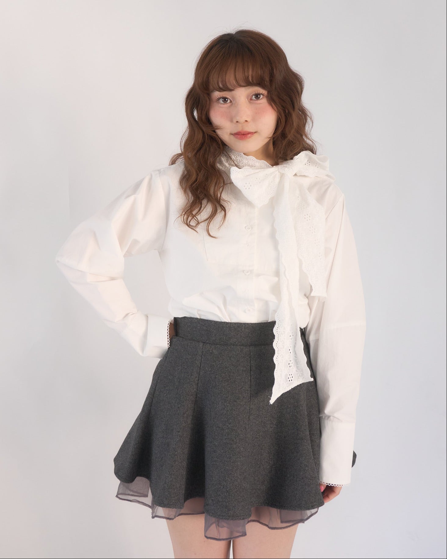 soft felt mini skirt