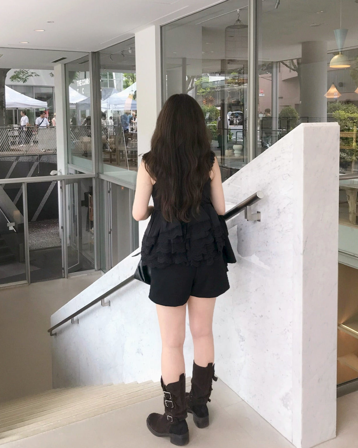 トップス MUGET noir tutu peplum blouse(BLACK) noir tutu peplum blouse(BLACK)