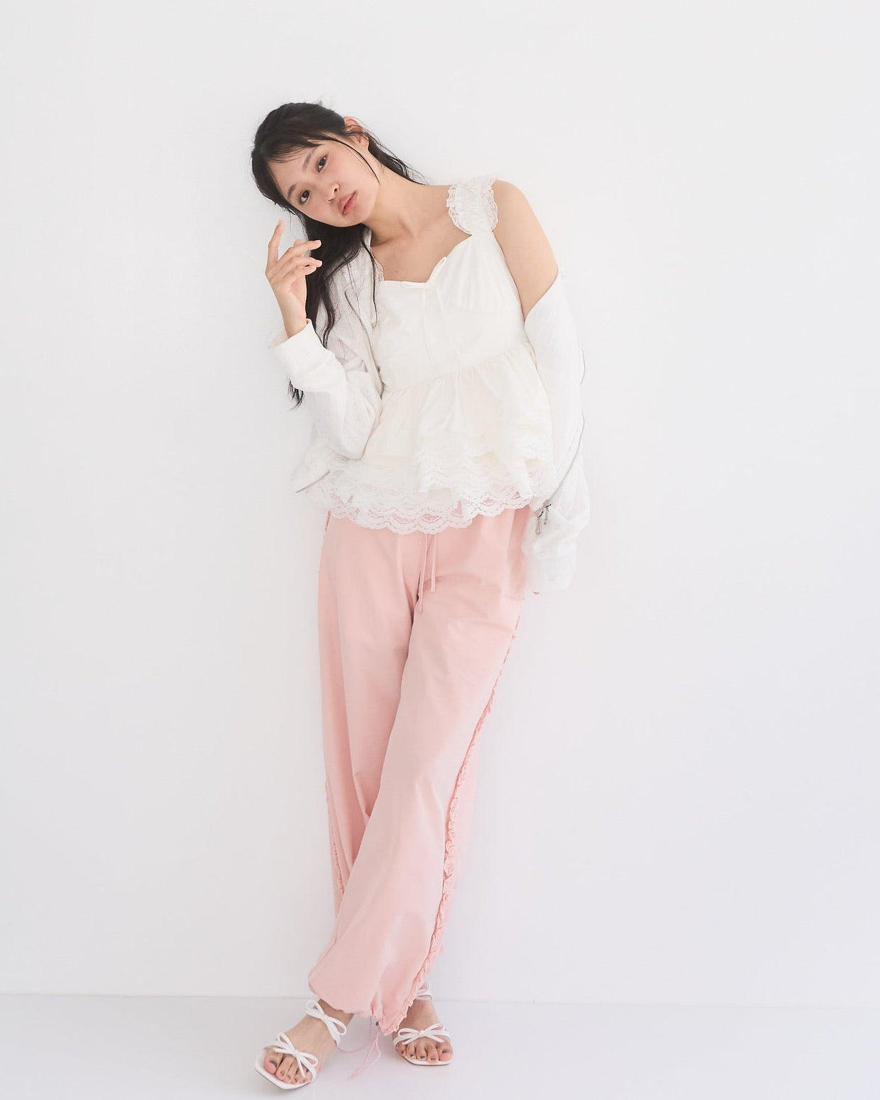noir tutu peplum blouse (WHITE)