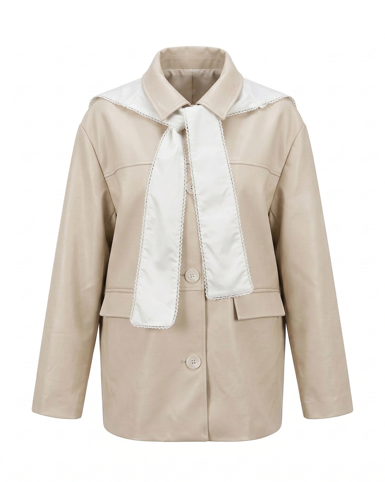 【PRE ORDER】french collar leather jacket