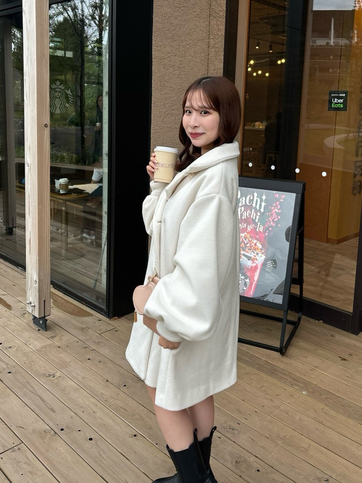 stand collar midi coat – muguet