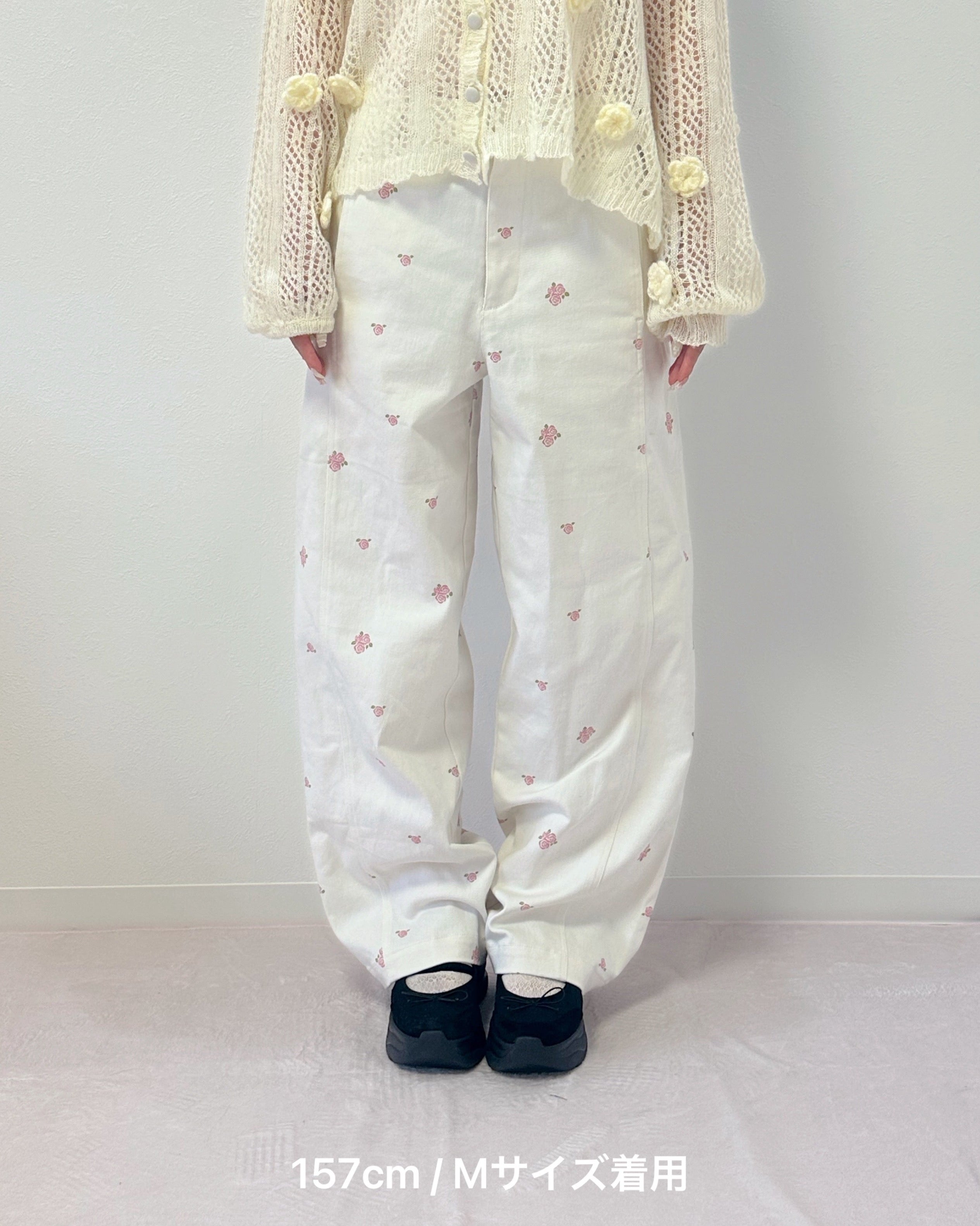 受注販売】rose pattern curve pants