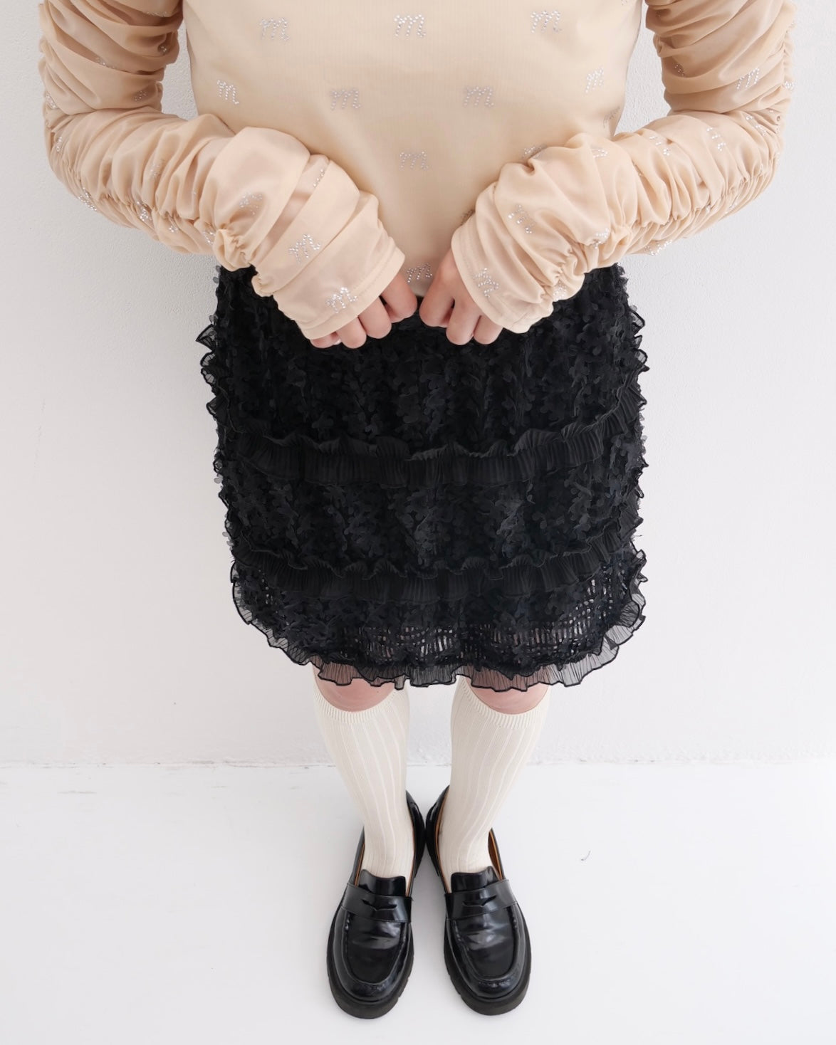 【新品未使用】muguet lace&frill mini skirt muguet lace&frill mini skirt