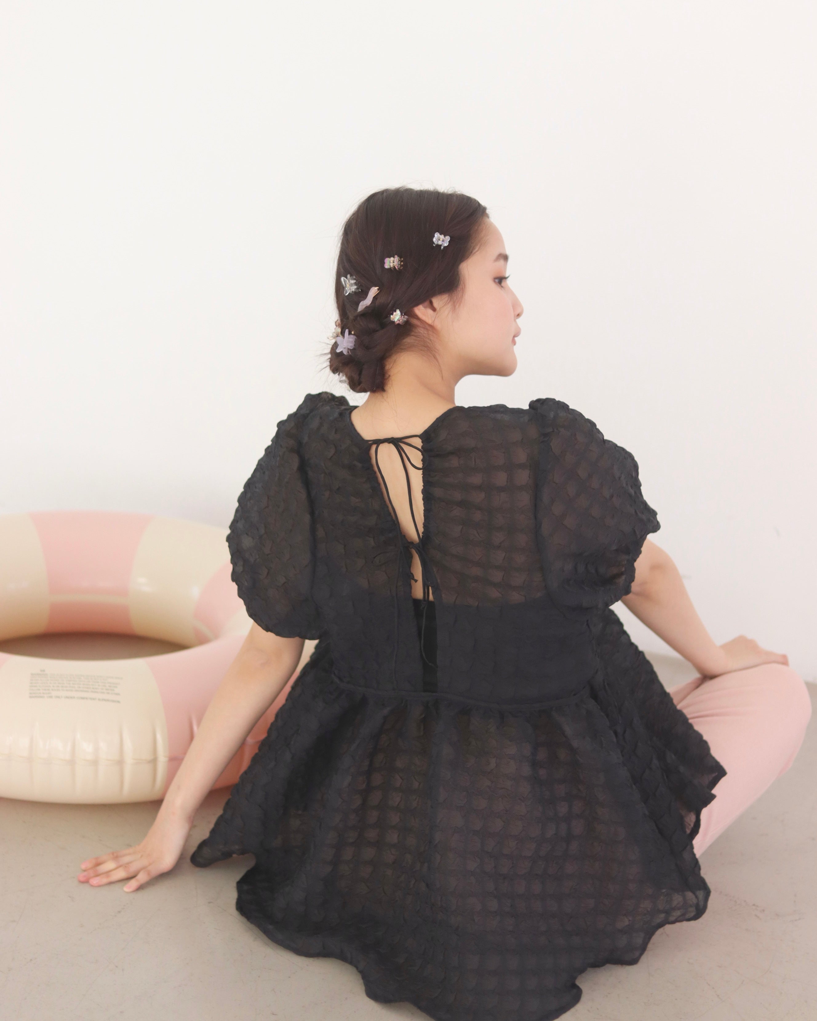 受注販売】ripple sheer peplum blouse – muguet