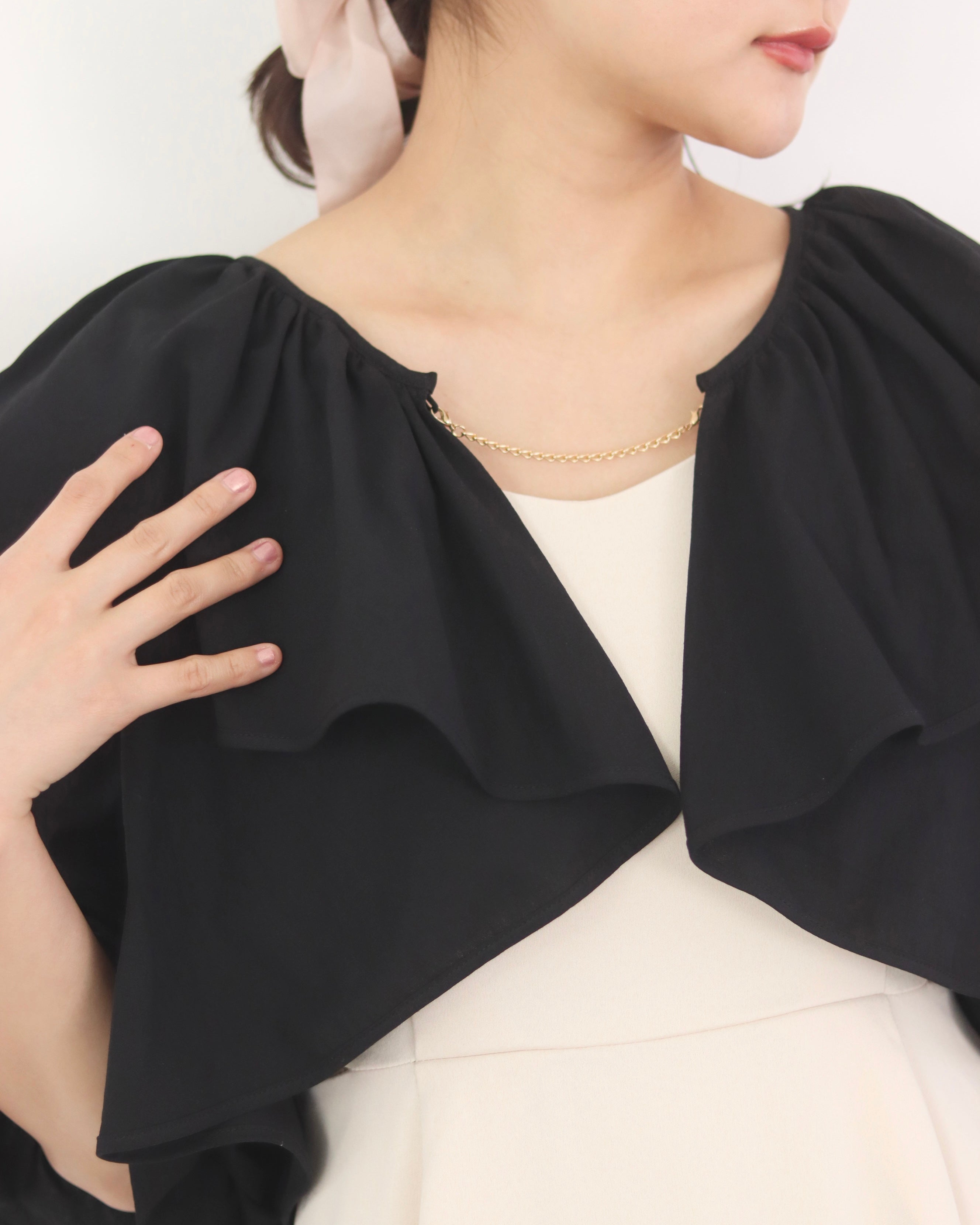 volume sleeve frill bolero – muguet