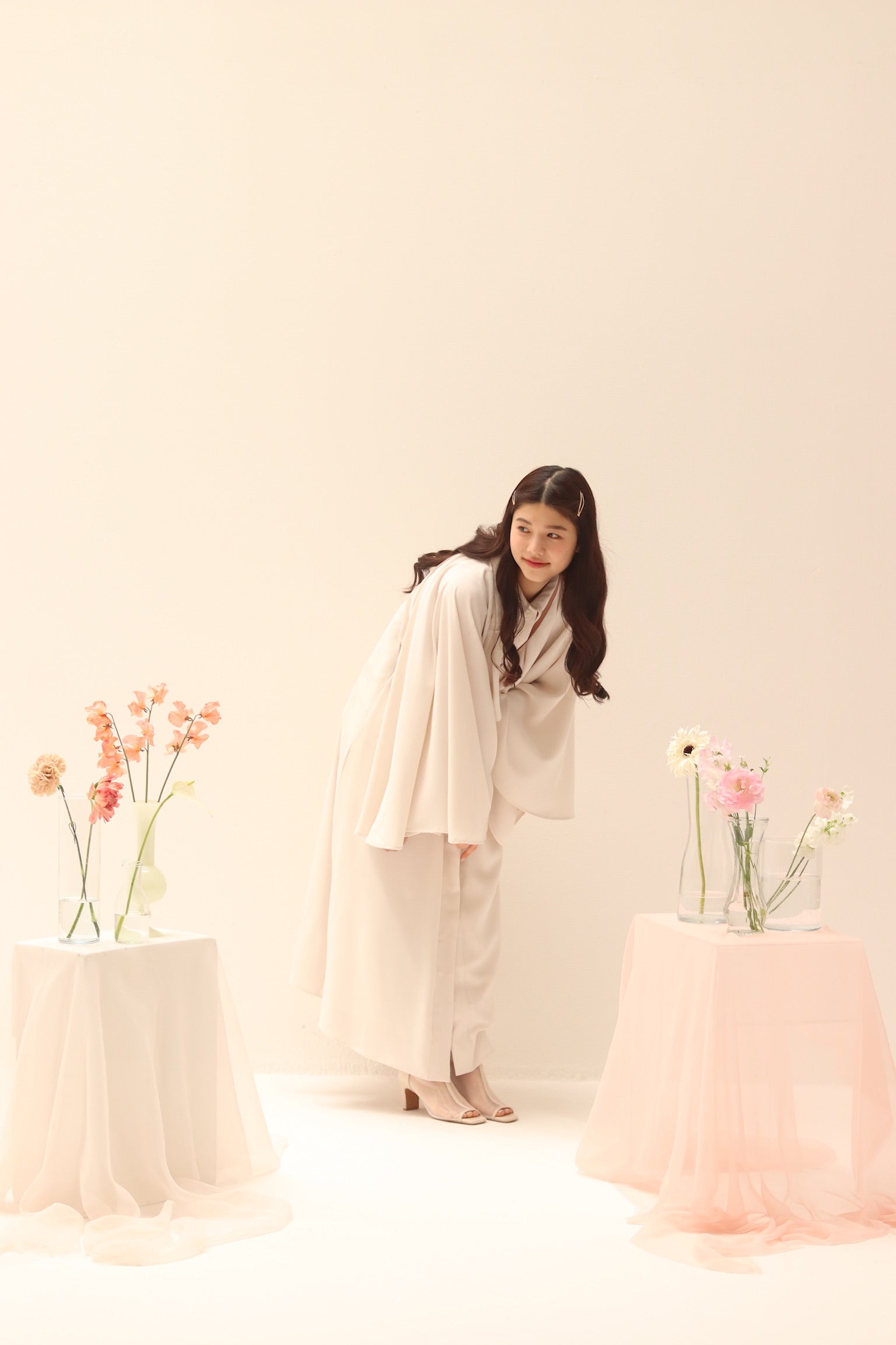 muguet / ミュゲ】back pleats angel trench coat