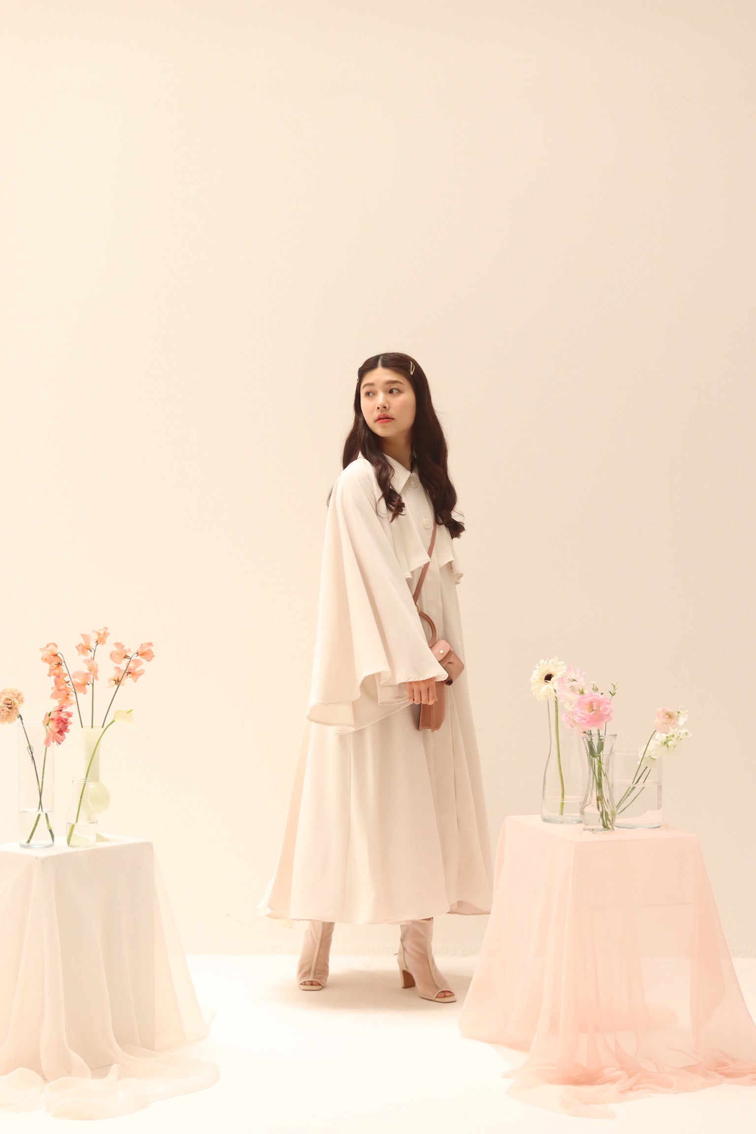 muguet / ミュゲ】back pleats angel trench coat