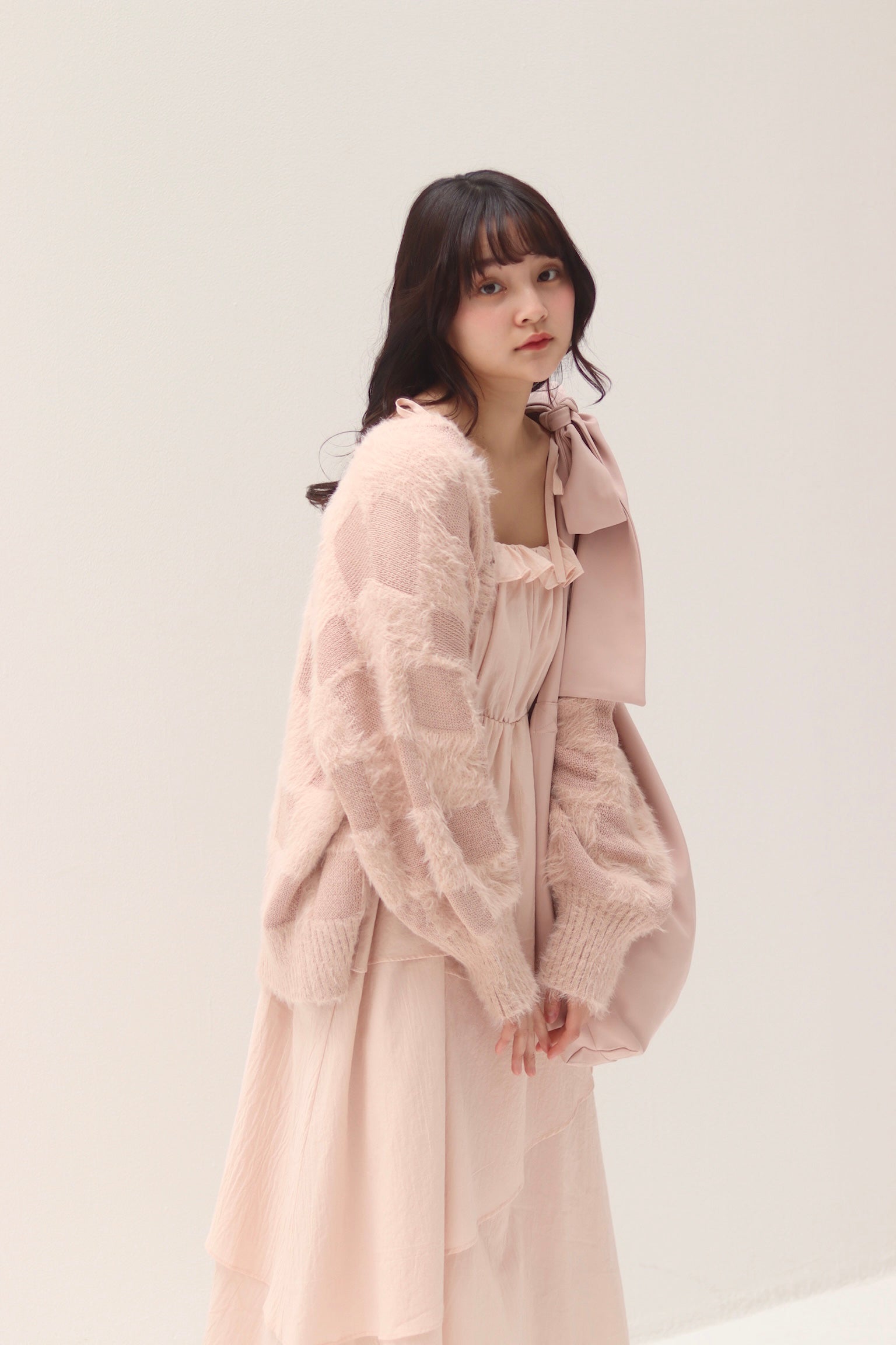 muguet カーディガン ミュゲ shaggy knit ensemble-